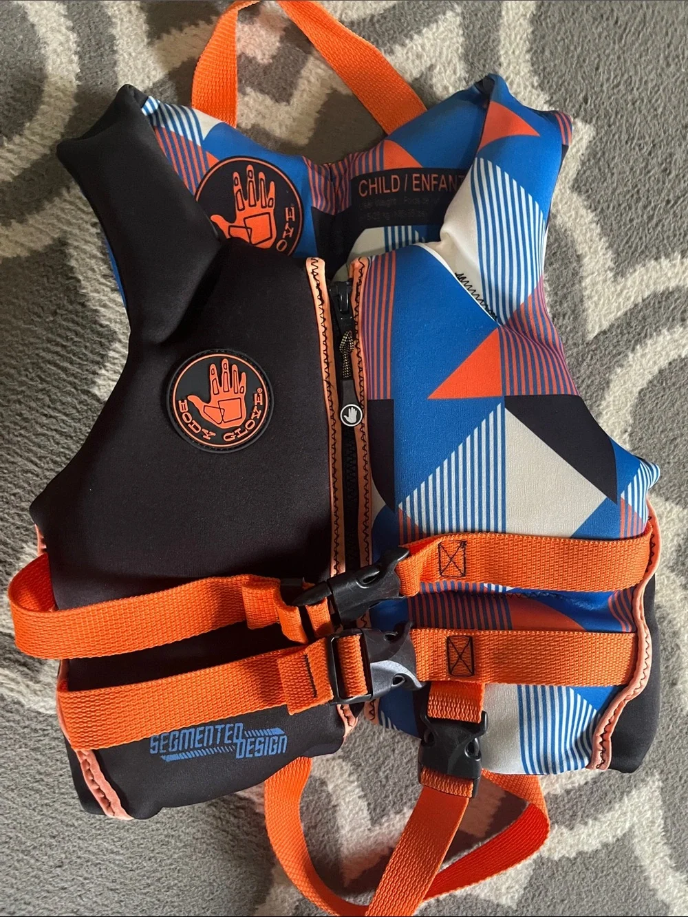 Body Glove Orange and Blue Kids Swim Bib Life Jacket
